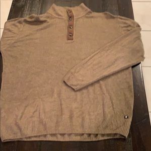 XL Argyle Culture Long Sleeve Button Neck Sweater